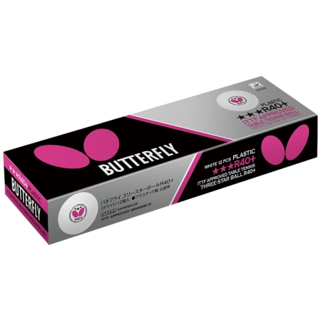 Piłki Butterfly ITTF R40+ meczowe Kartonik 12 szt.